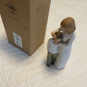 Willow Tree Mother and Son Sculpture - Brown, Cream, and Tan